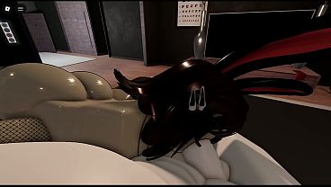 Cute roblox bunny girl pleases her master